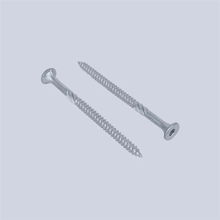 DECK SCREW WITH SAW THREADED AND SLOT.
